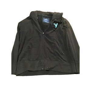 American Eagle Outfitters Eagle Fleece XXL Black Hoodie Full Zip Jacket